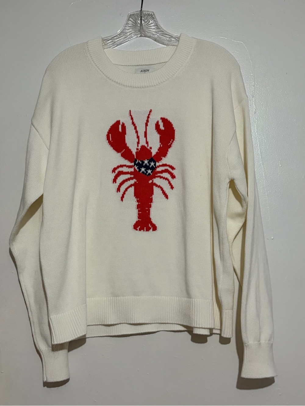 J.Crew Factory Lobster Cotton Sweater Womens Size XL